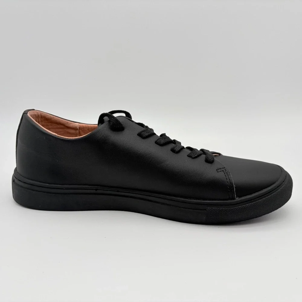 BYLT Lux Low Sneakers Mens Size 8.5 Black Leather Lace Up Shoes